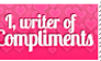 I, writer of Compliments Stamp