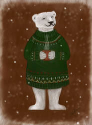 Christmas-card,warm-polarbear