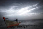 The boat with grey sky by curseshadow