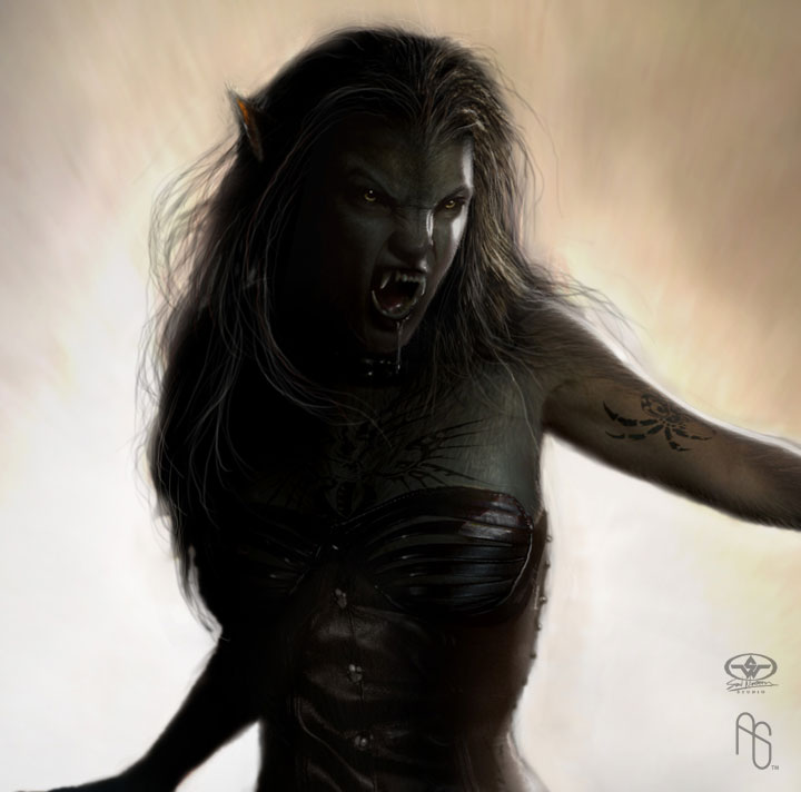 Werewolf 4 detail by aaronsimscompany