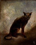 Cat painting, Vermilion by aaronsimscompany