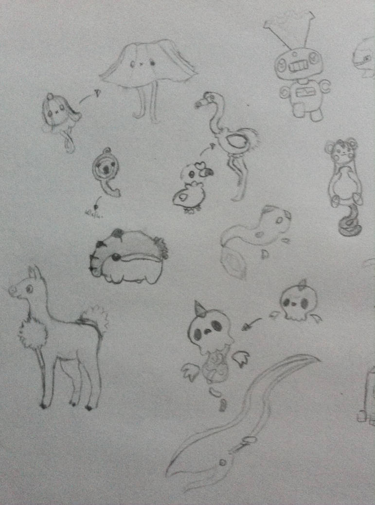 Fakemon Sketches 3 by Steffenka on DeviantArt