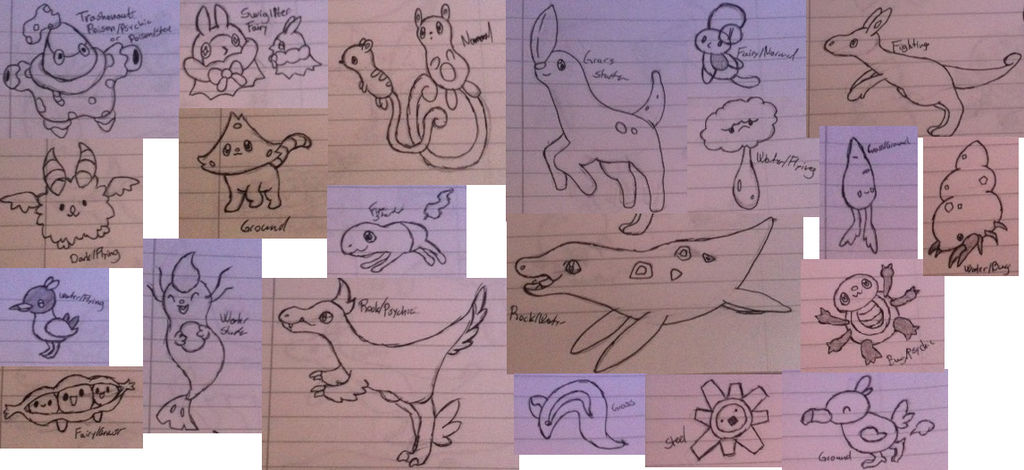 Gen 3 Fakemon Sketches by Steffenka on DeviantArt