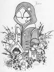 Icano meet Six and Seven's flowers (LN sketch) by farahin001 Icano meet Six and Seven's flowers (LN sketch) by farahin001