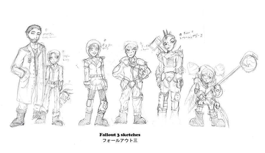 Fallout 3 Deviantart Fallout 3 sketches by Rai-A-Day on DeviantArt