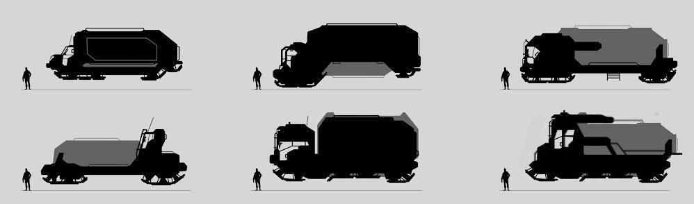 Sci fi delivery truck concept sheet