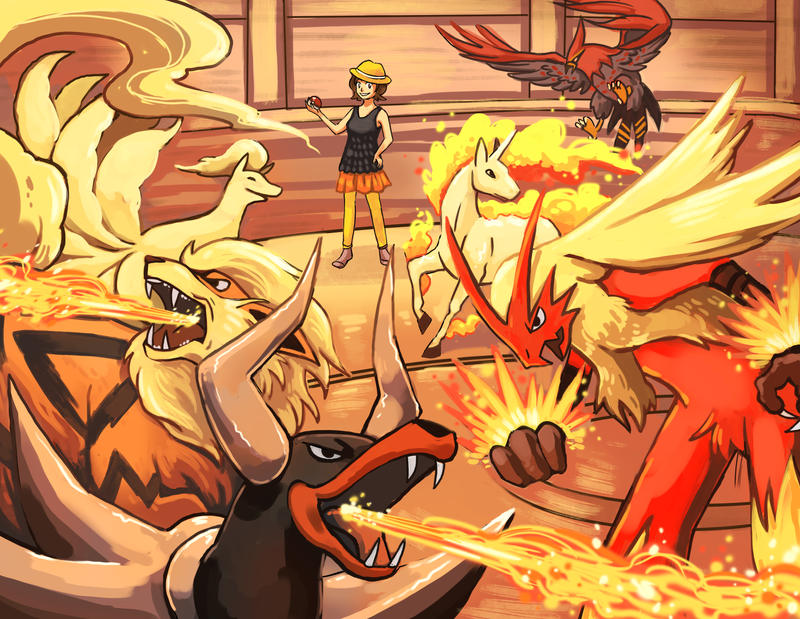 Pokemon Fire Rescue fire team: pokemon commission by michellescribbles on DeviantArt