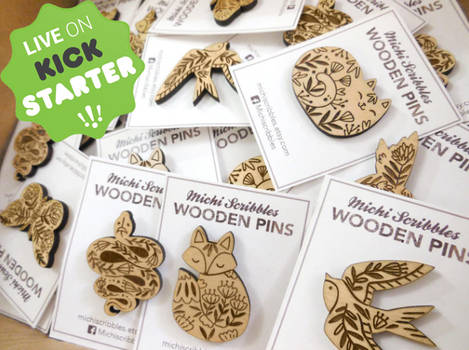 Artistic Wooden Animal Pins