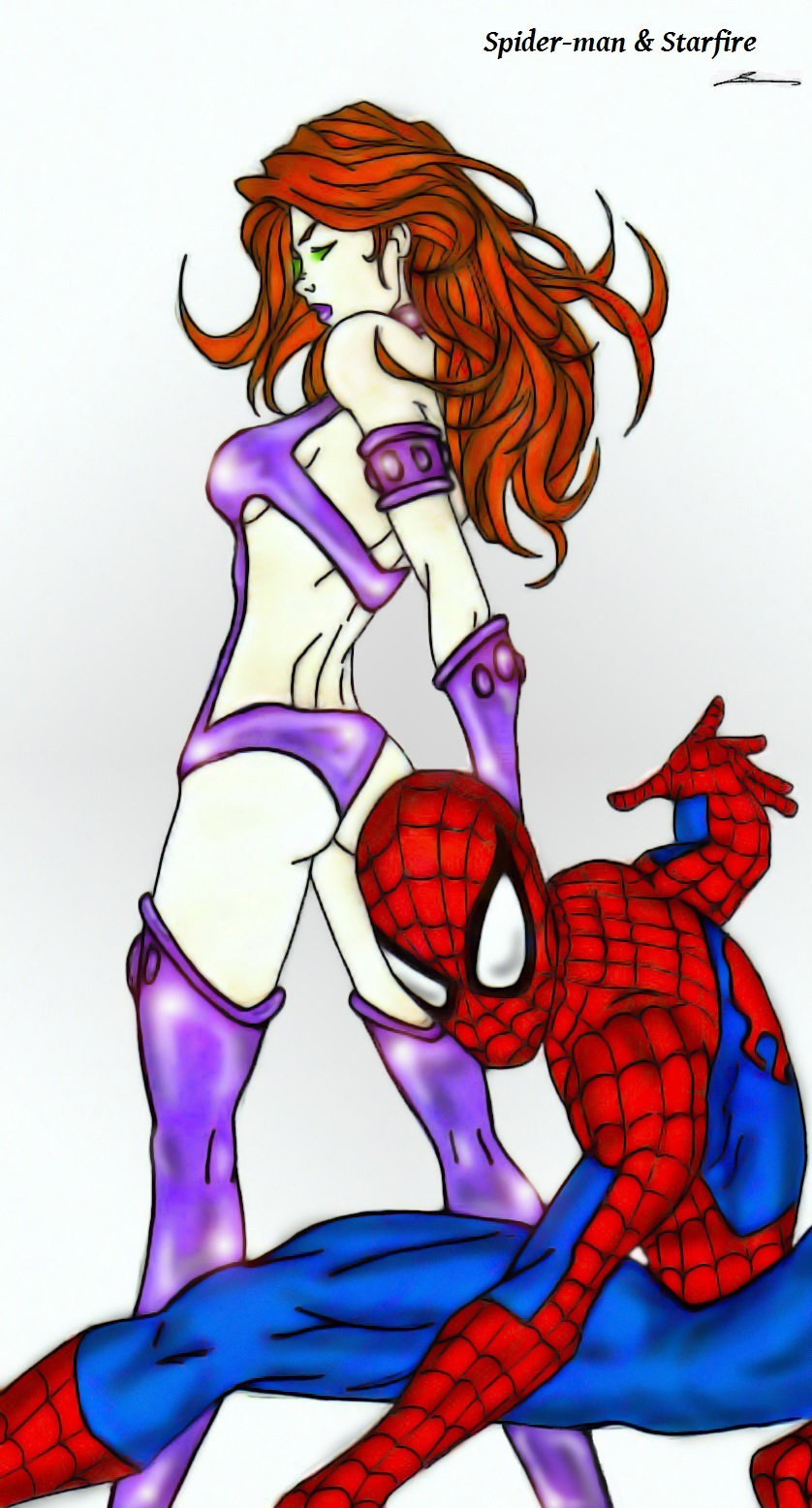 StarFire and Spiderman