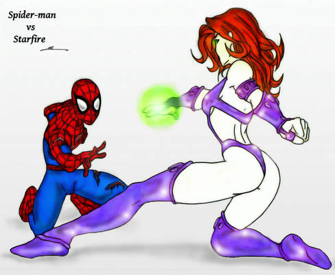 Starfire vs Spidey