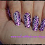 Nail Art Purple Flowers