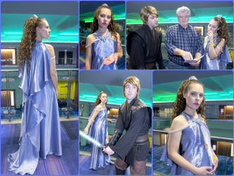 Padme Steel Blue Night Gown ROTS Cosplay