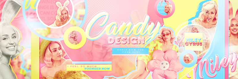 Miley Cyrus Twitter Design - Candy Design