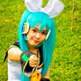 Miku Cosplay as Rin With Pocky