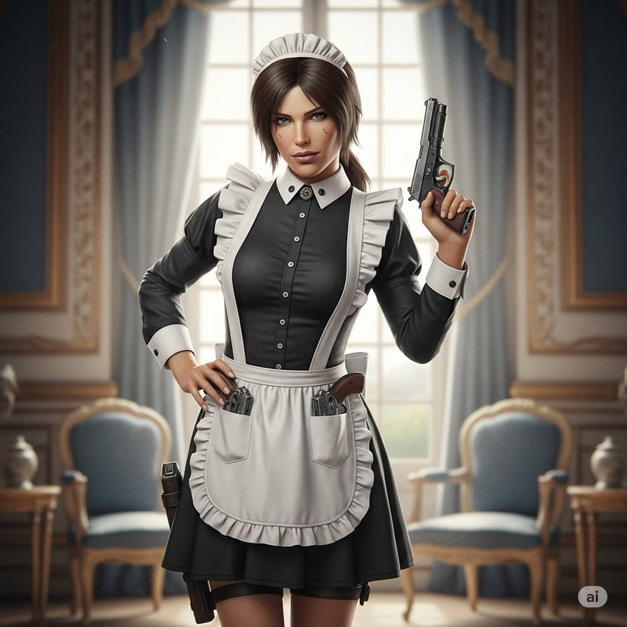 Lara Croft as a French Maid by jhardy87 on DeviantArt