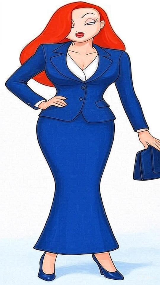 Jessica Rabbit Setious Busness Jessica Rabbit in a blue business woman suit by jhardy87 on DeviantArt