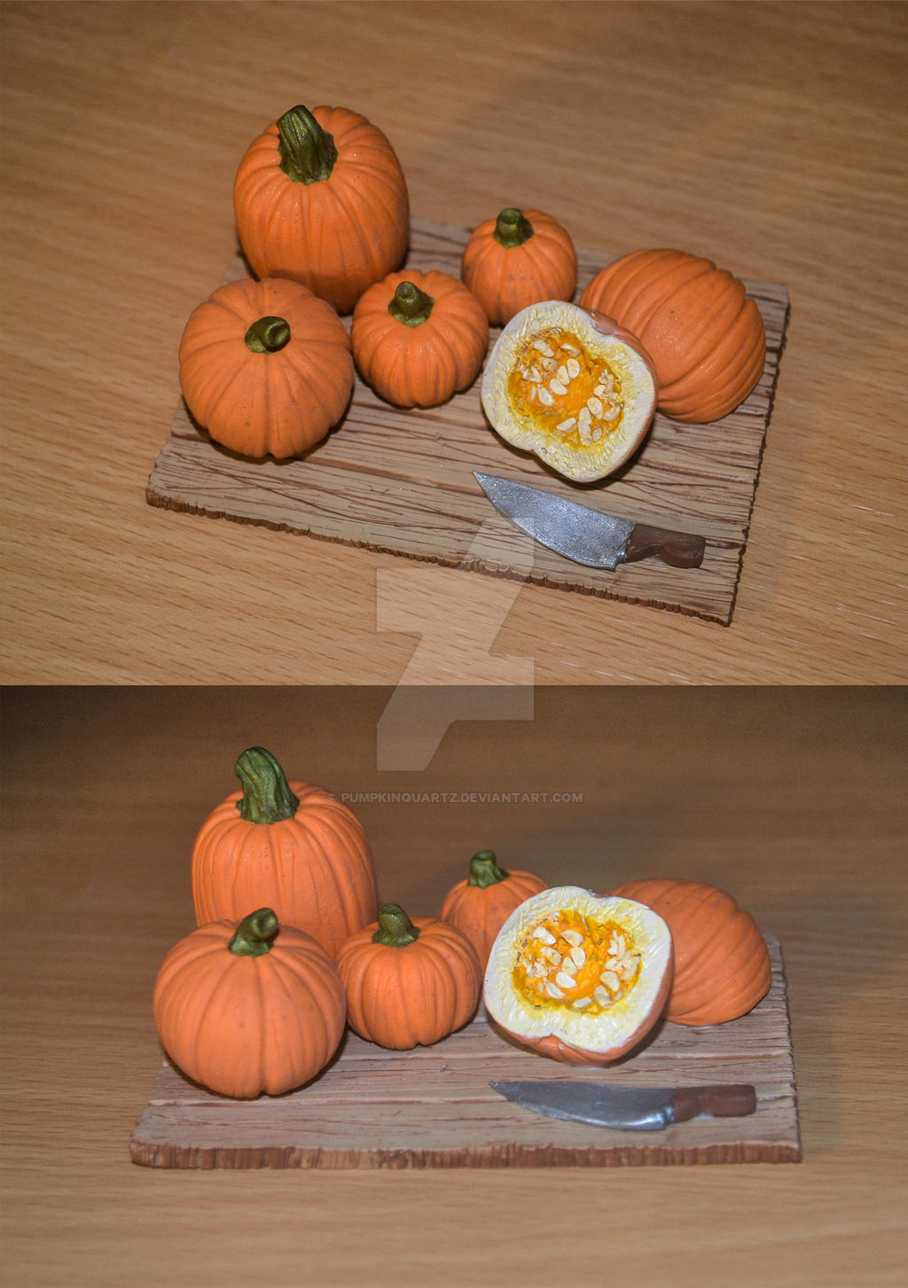 Table with pumpkins