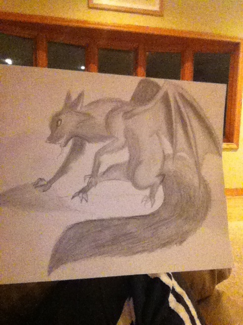 shaded gargoyle like wolf