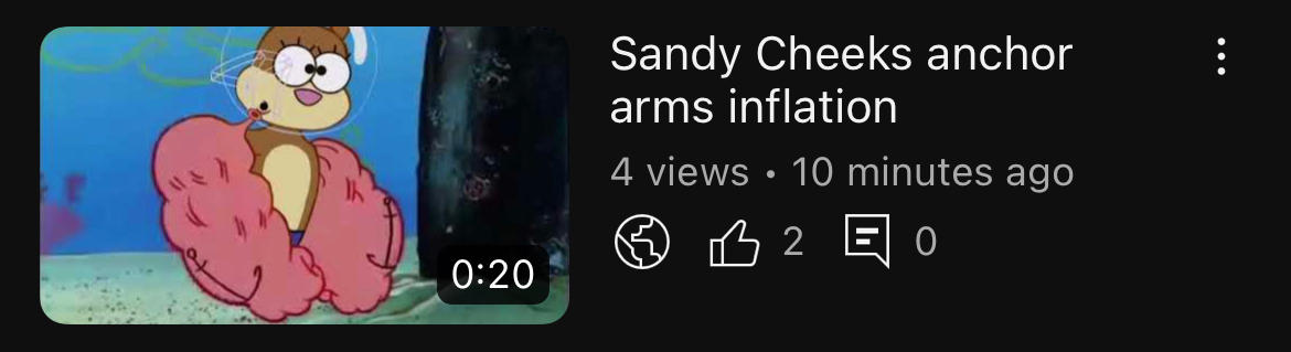 Sandy Cheeks Anchor Arms Inflation (video link) by AnchorPro on DeviantArt