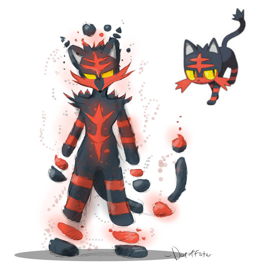 Litten's final evolution idea by Dapuffster on DeviantArt