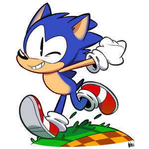 Sonic Running on a Green Hill