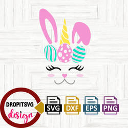 Easter Bunny Unicorn Svg Bundle Format, PNG ,DXF,E