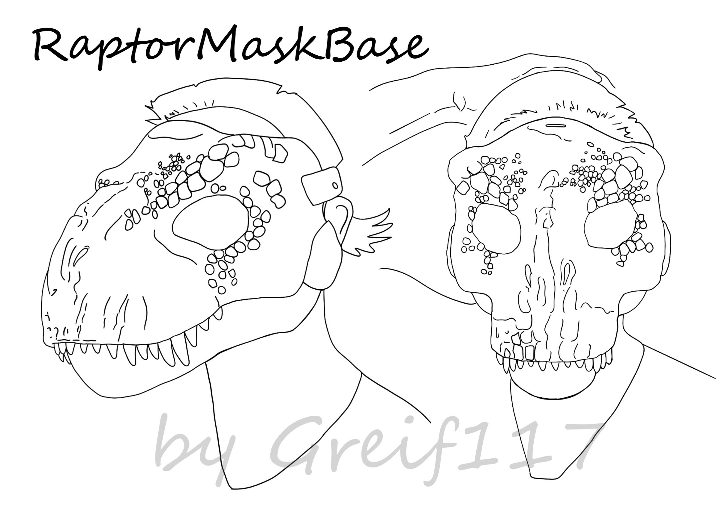 Free to use Raptor Mask Base by Greif117 on DeviantArt