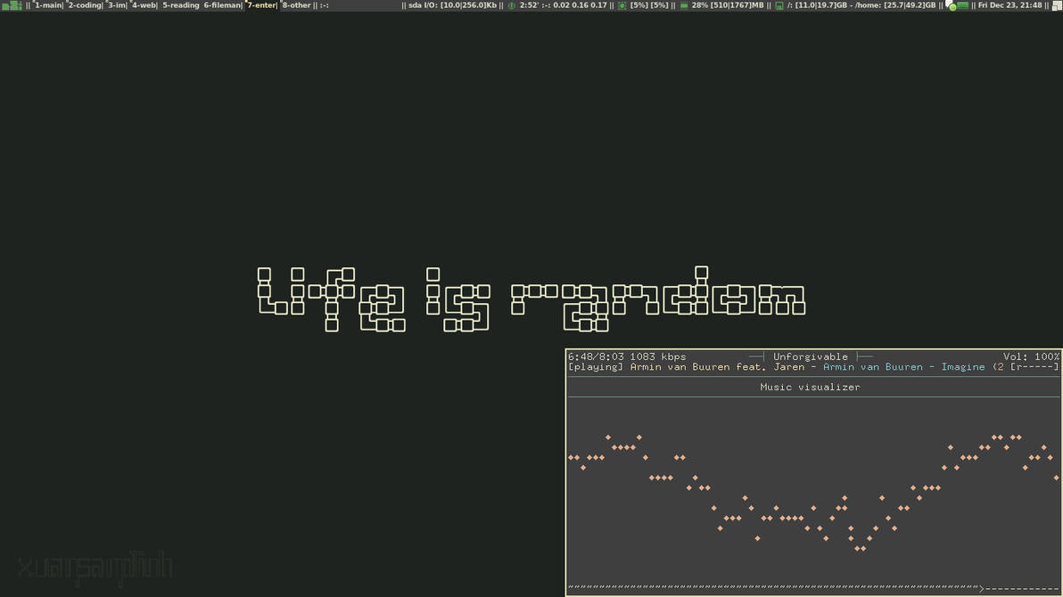 mpd + ncmpcpp + Visualizer in Awesome WM on Gentoo by xuansamdinh on ...