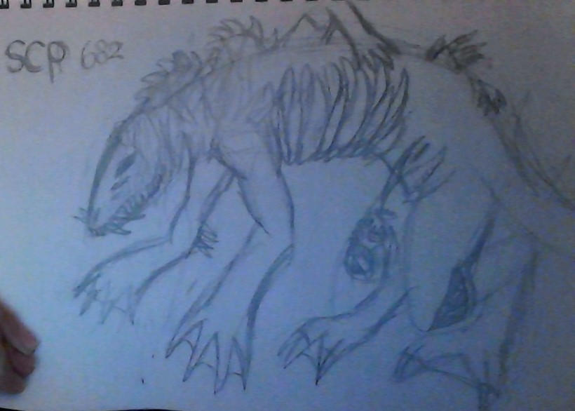 Scp 682 sketch by LULUluvs2draw on DeviantArt