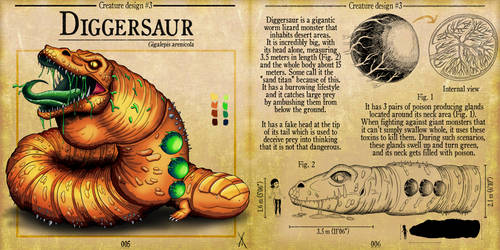 Creature design concept 3 - Worm lizard monster by Demigod64
