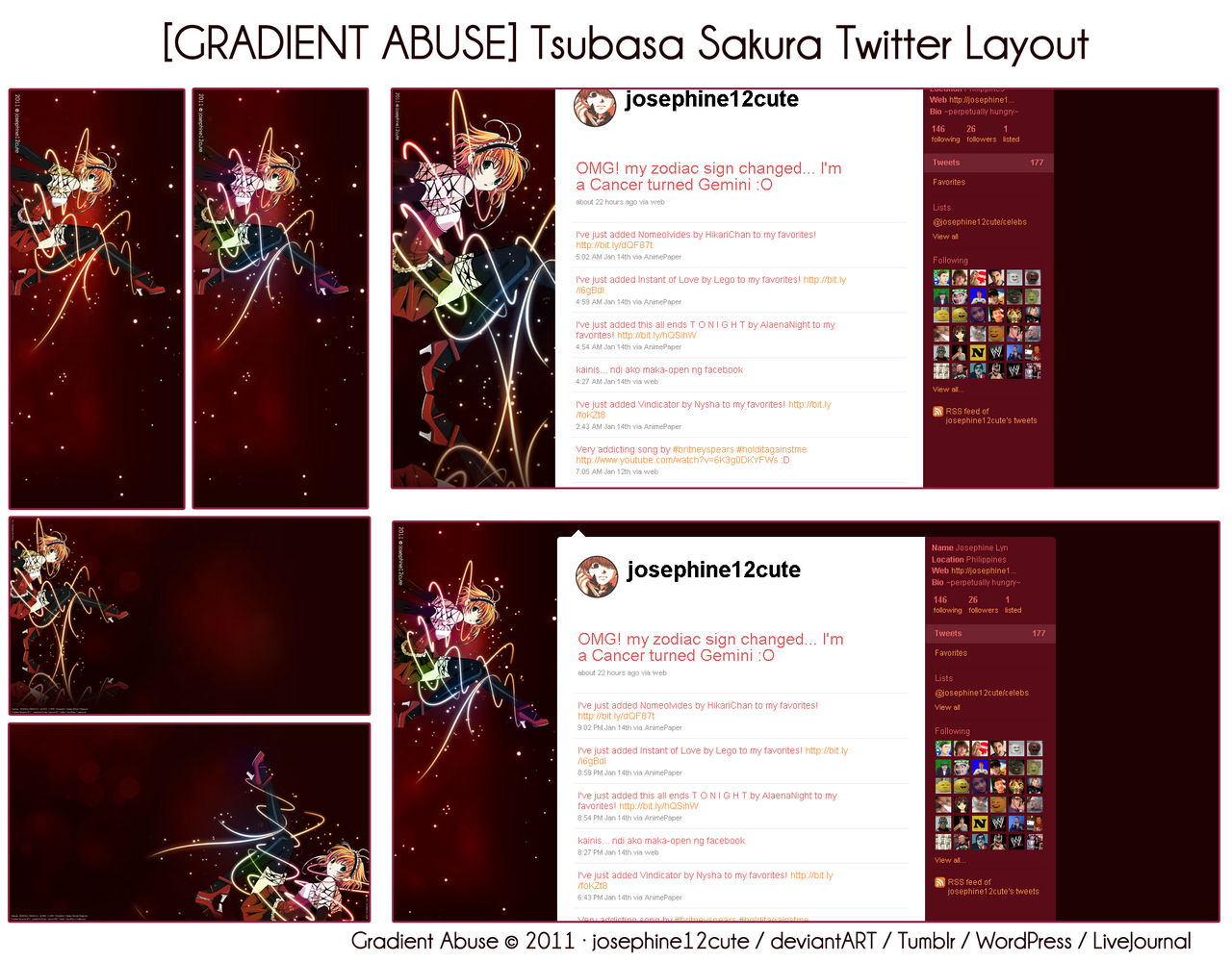 Tsubasa Sakura Twitter Layout by josephine12cute