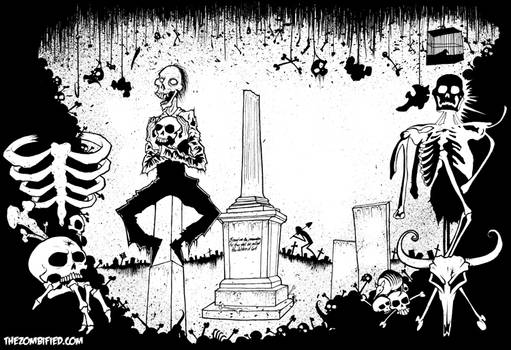 Grave Robbing in Texas - Line Art