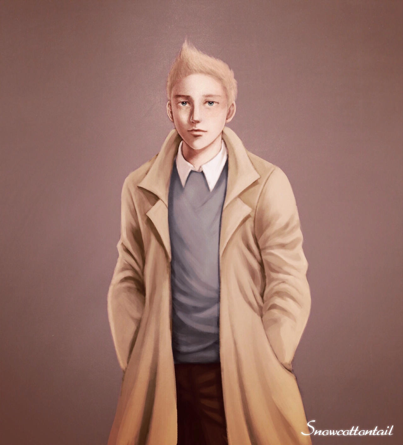 Tintin Deviantart Tintin portrait by T-snowcottontail on DeviantArt