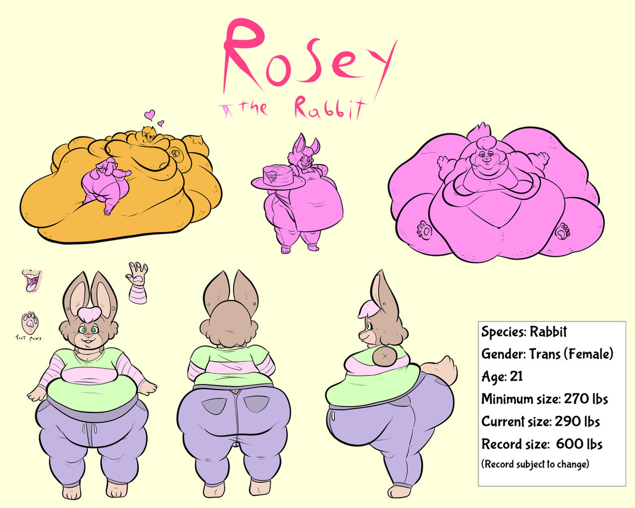 Rosey Rabbit And Ribbit Rosey the Rabbit Ref sheet by Dogteeth7000 on DeviantArt