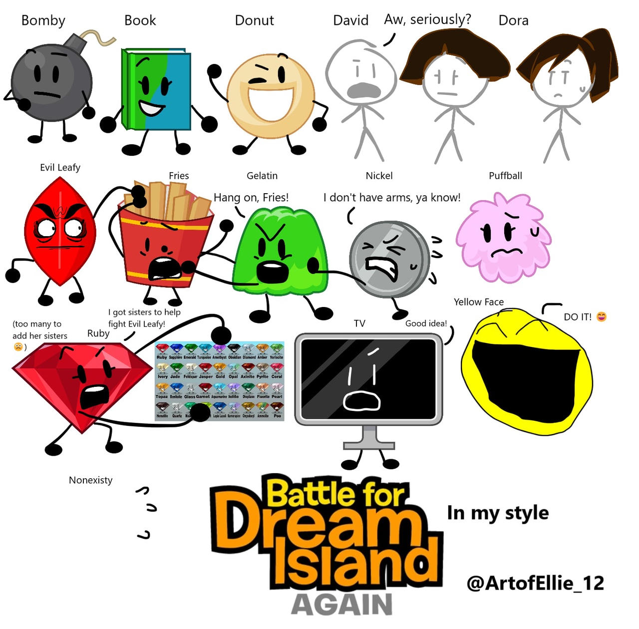 BFDIA in my style by EllieInkling4973 on DeviantArt