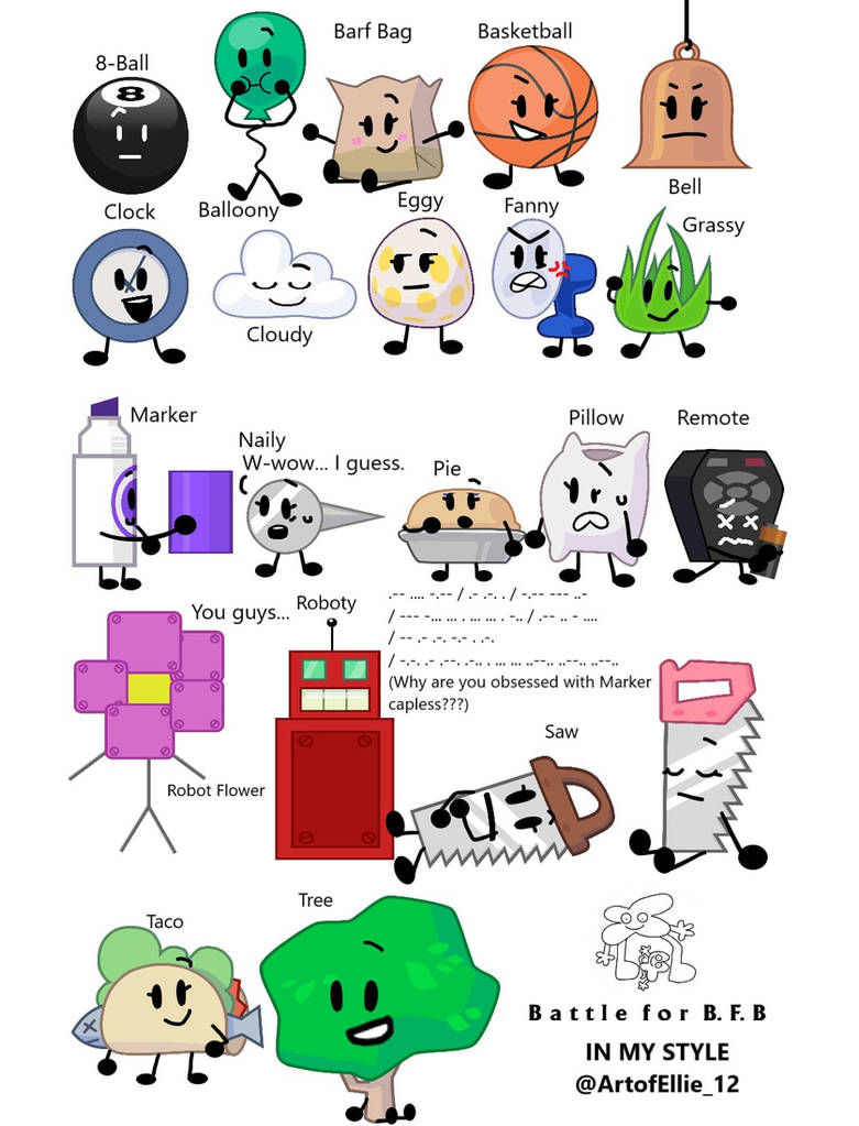 Bfb Pattern Bfb in my style 1/2 by EllieInkling4973 on DeviantArt