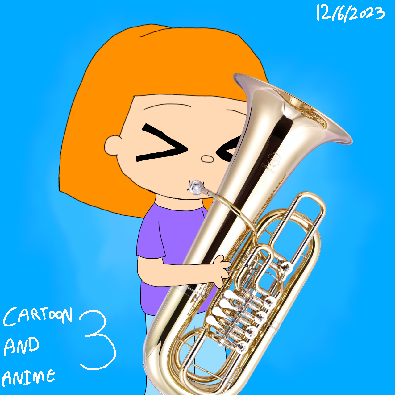 Wendy playing a tuba by CartoonAndAnime3 on DeviantArt