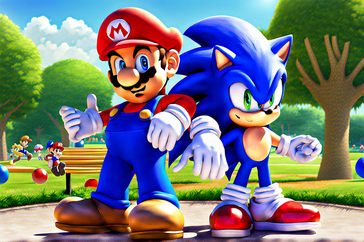 Mario and Sonic at the park by CartoonAndAnime3 on DeviantArt