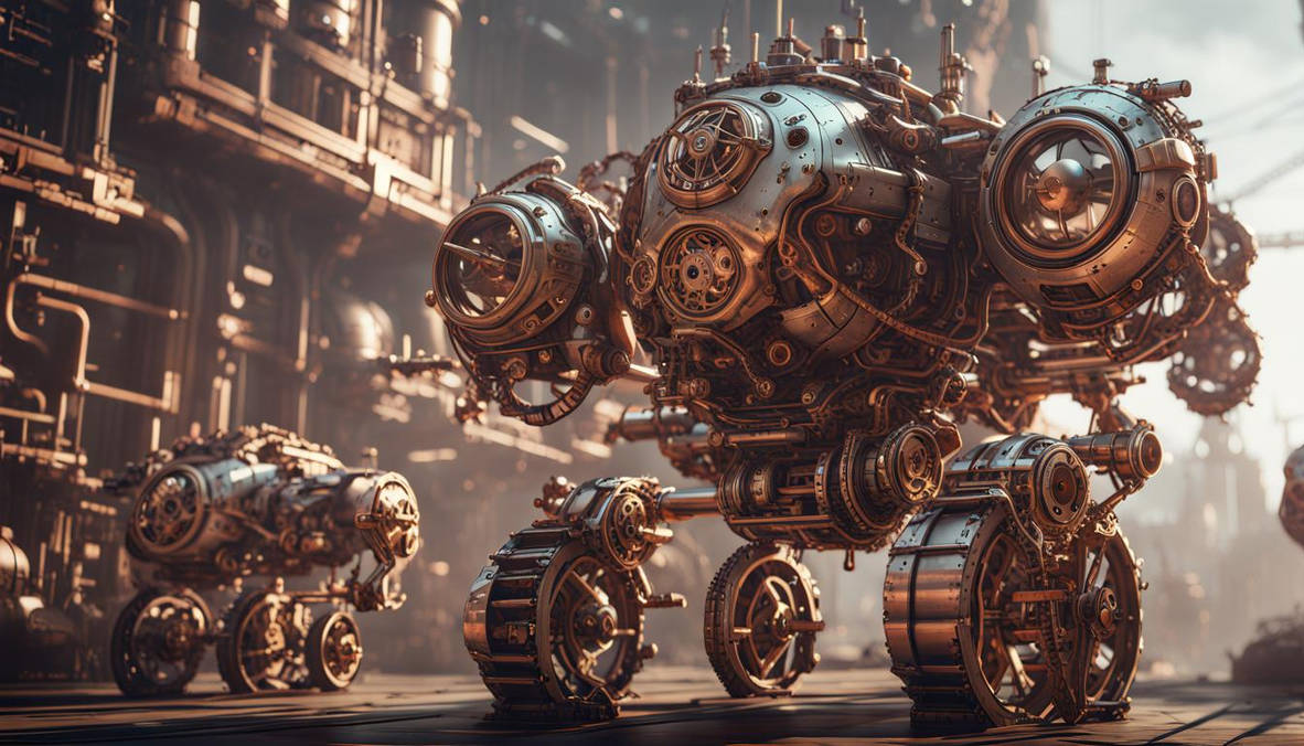 steampunk style robot by Kingnoob9451 on DeviantArt