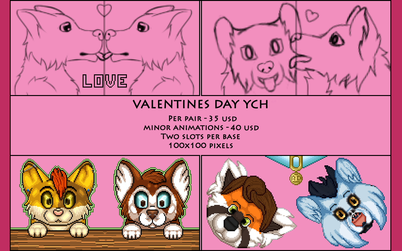 Valentines day YCH PIXEL ICONS - COUPLE ICONS