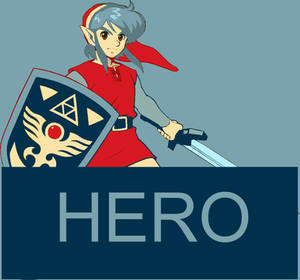 Hero Link -OBEY style poster-