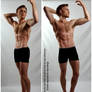 Male Anatomy Standing Arms Up Reference