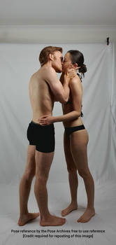 Male and Female Couple Kiss Pose