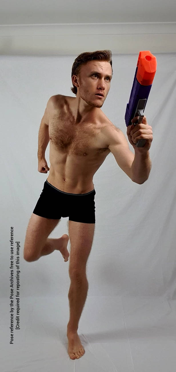pics Male Running Pose Reference male running with handgun pose by