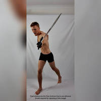 Male Lunge Forward Attack with Sword Pose