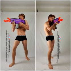 Male Aiming with Assault Rifle Pose