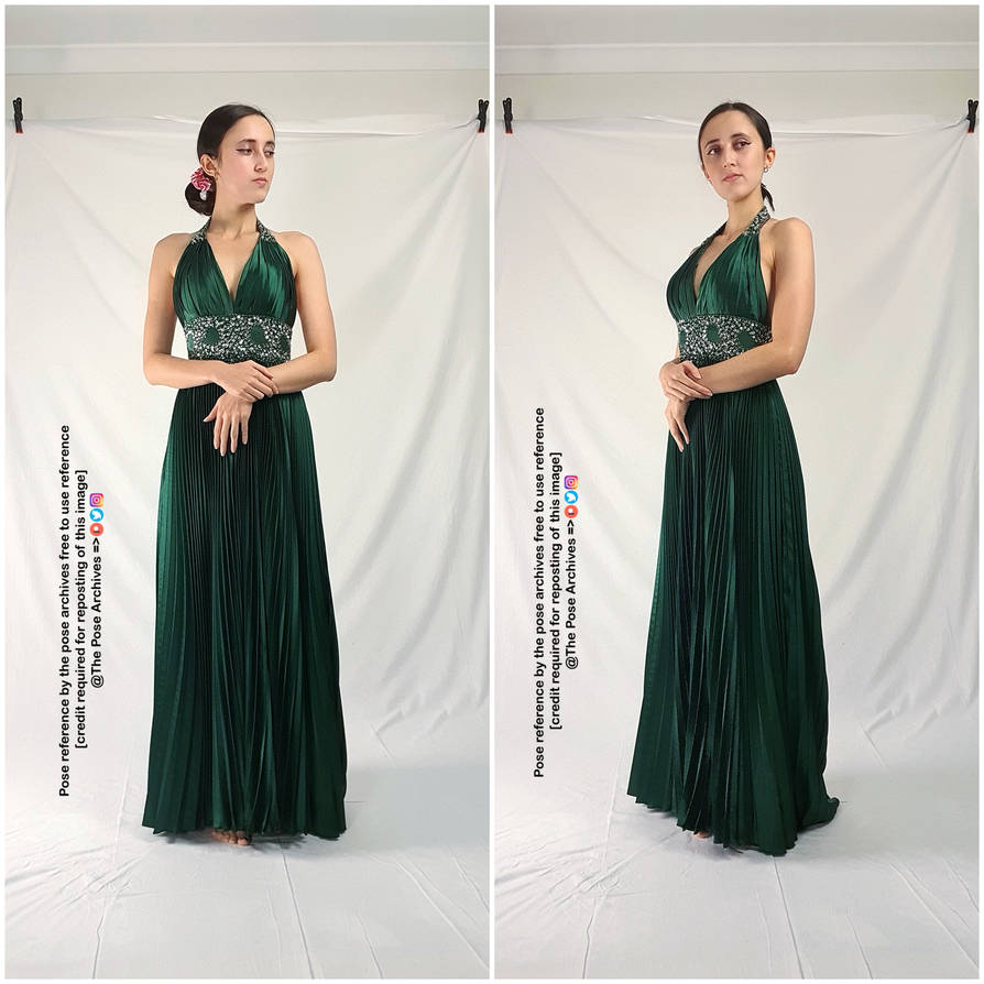 How To Pose In A Long Dress For Pictures Female in Long Dress Elegant Standing Pose by theposearchives on DeviantArt