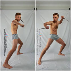 Male Dual Dagger Fighting Stance Pose