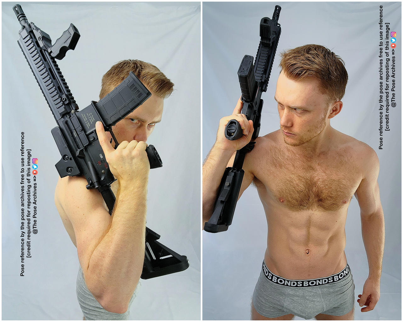 Gun Over Back Male with Assault Rifle on Shoulder High Angle by theposearchives on ...