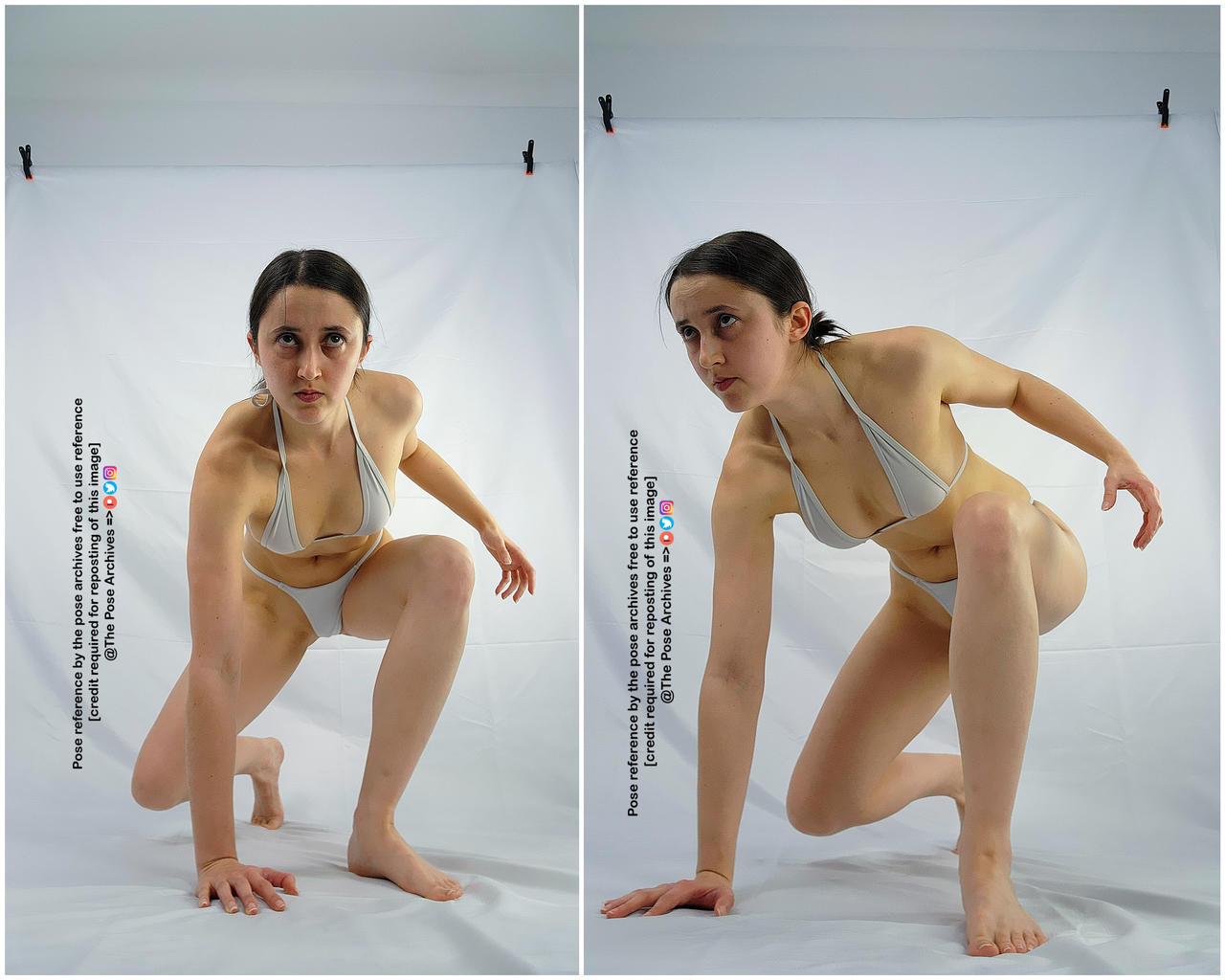 Female Landing Crouched Pose by theposearchives on DeviantArt